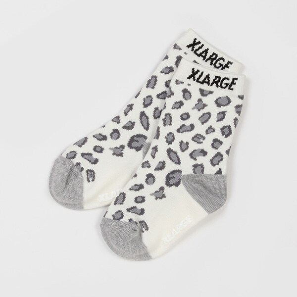 ヒョウ柄クルーソックス