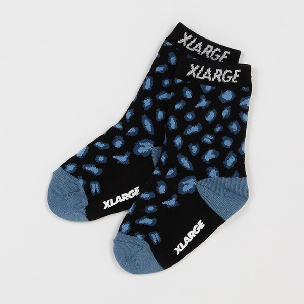 ヒョウ柄クルーソックス