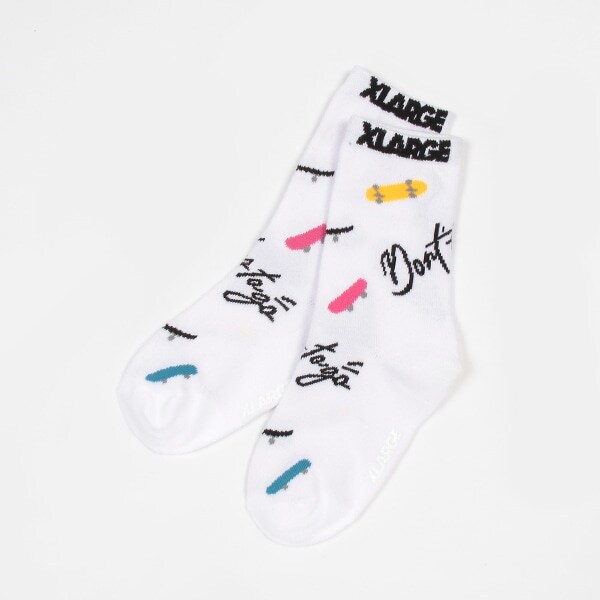 ロゴ総柄クルーソックス