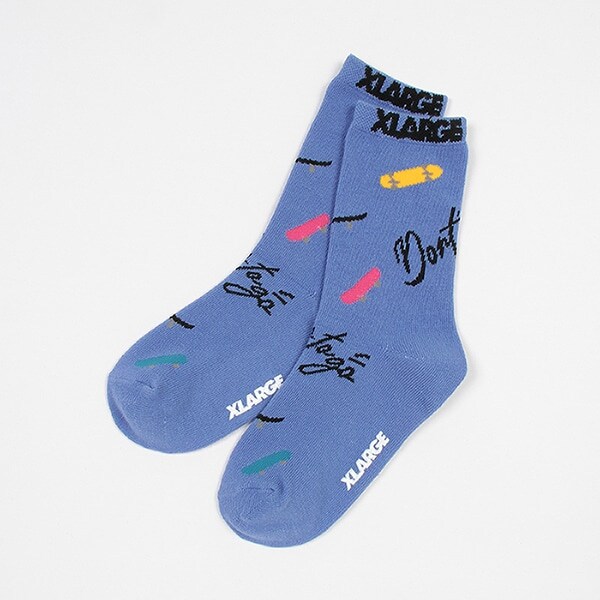 ロゴ総柄クルーソックス