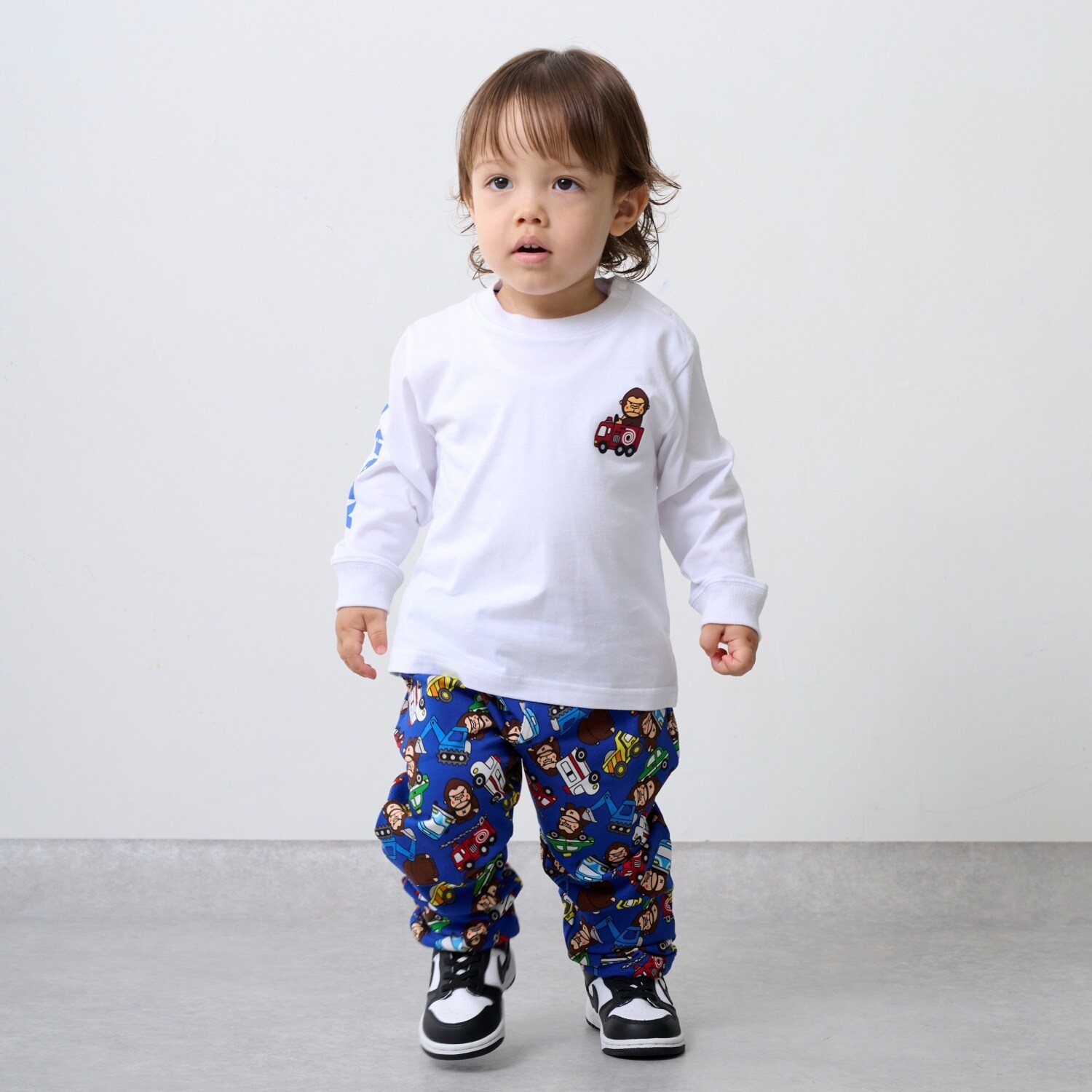 ファニーゴリラ&車長袖Tシャツ+総柄レギンスセット