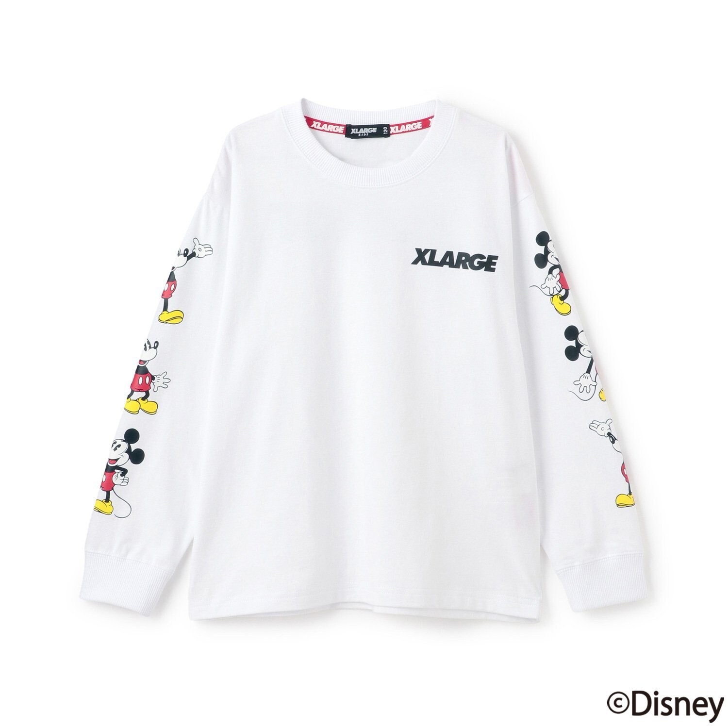 【DISNEY】ミッキーマウス/袖プリント長袖Tシャツ
