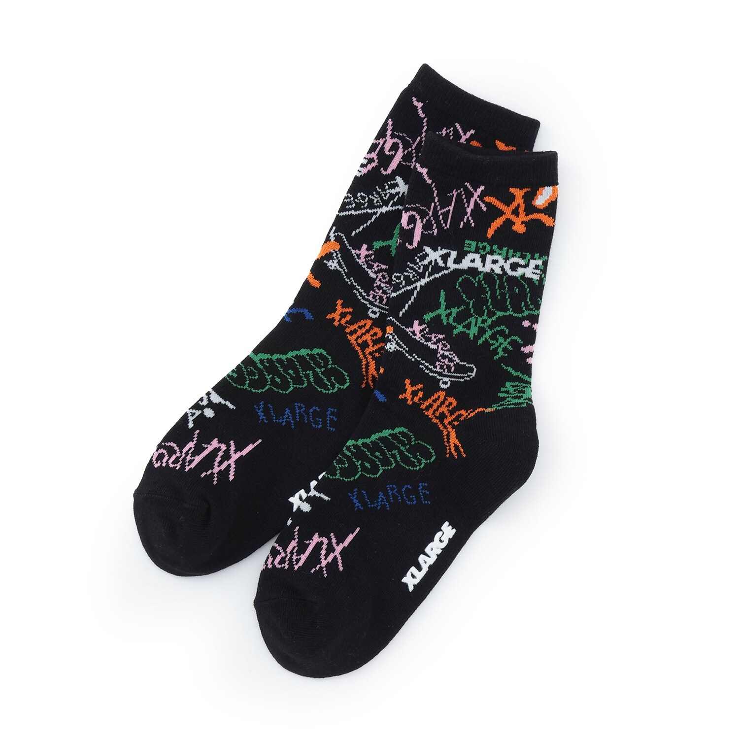 グラフィティ総柄クルーソックス