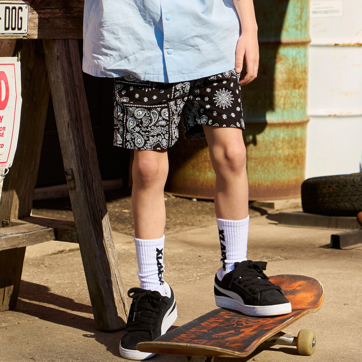 バンダナ総柄 パナマ織ショートパンツ