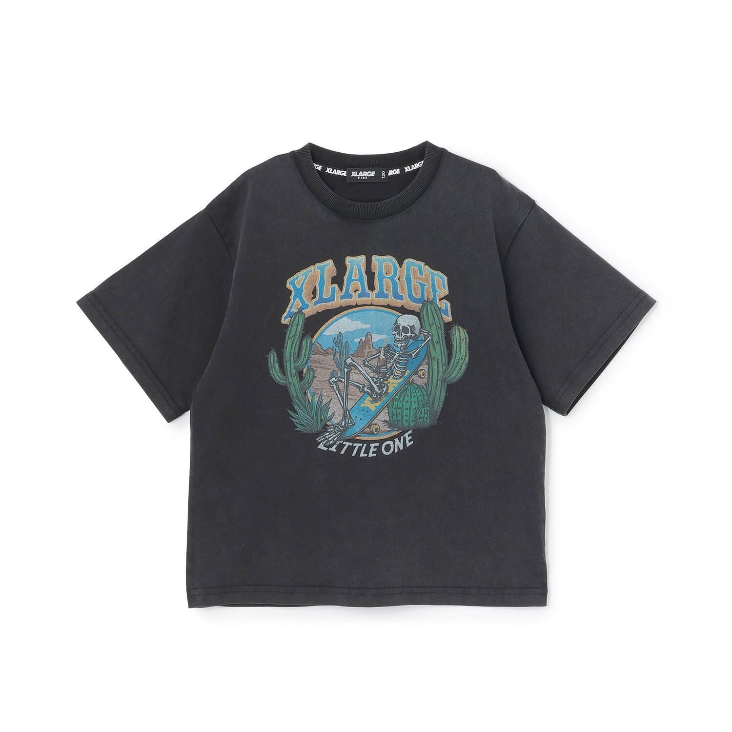 スケルトンスケボー ヴィンテージライク半袖Tシャツ