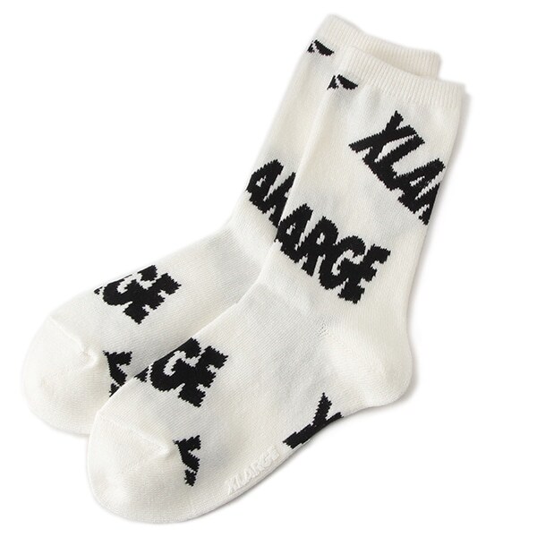 ロゴ総柄クルーソックス