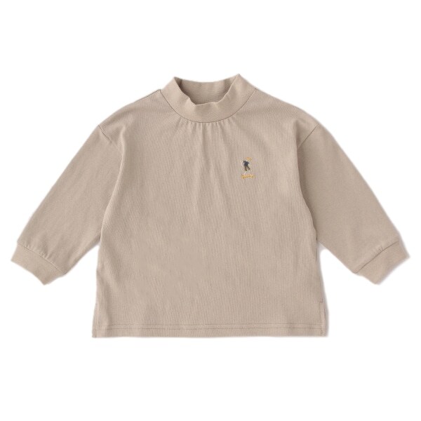 スケーター刺しゅうボトルネックTシャツ