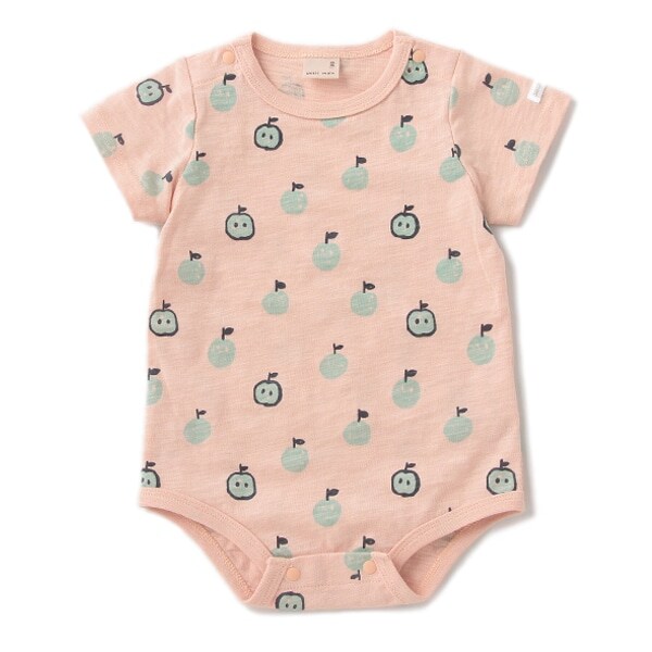 オーガニックコットン フルーツ柄ロンパース