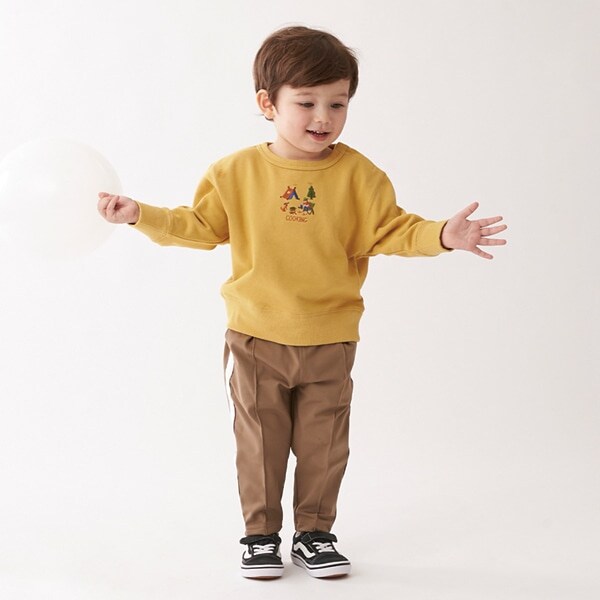 裏起毛 ラインタックパンツ