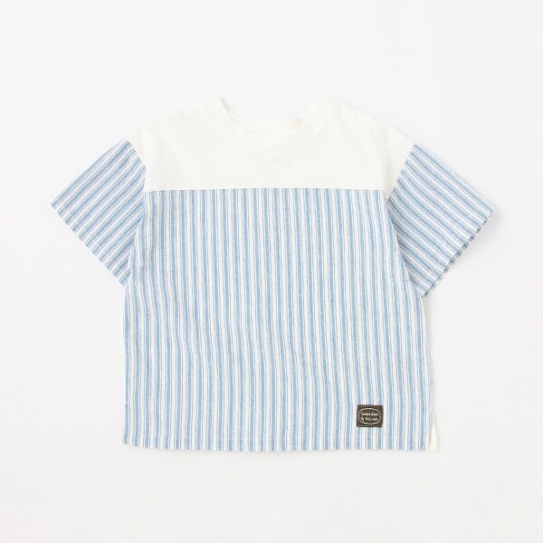 柄布帛切替半袖Tシャツ