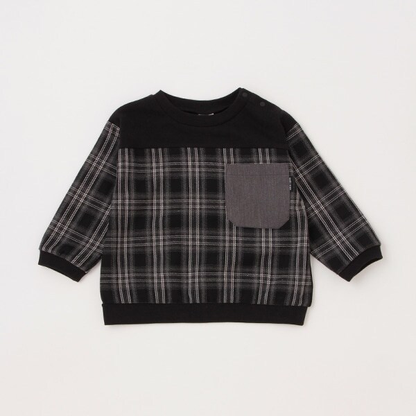 【リンク】チェック切替長袖T(キッズサイズ)