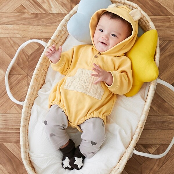 【リンク】ニットポケットロンパースセット(ベビーサイズ)