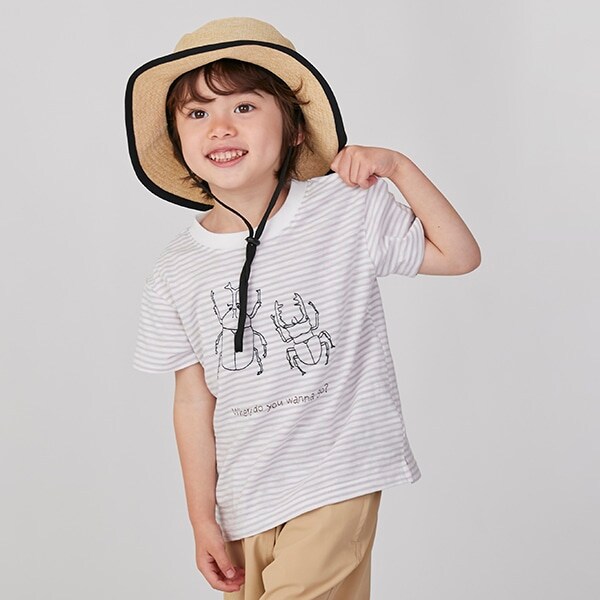 【接触冷感】ステッチ昆虫刺しゅう半袖Tシャツ