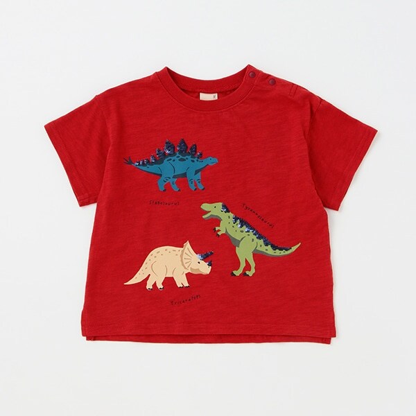 恐竜スパンコール半袖Tシャツ