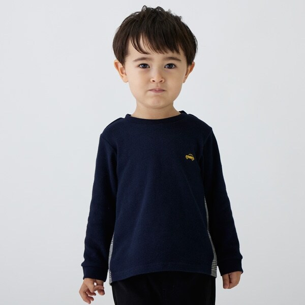 車刺しゅう後ろシャツ長袖T