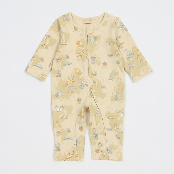 【弱酸性】アニマル総柄カバーオール