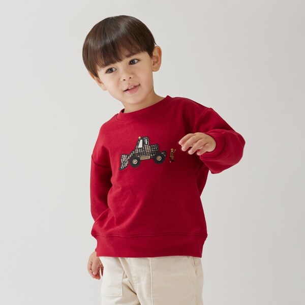 働く車パッチワークトレーナー