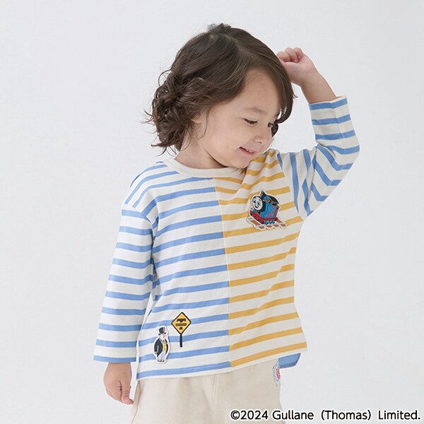 【きかんしゃトーマス】ボーダー長袖Ｔシャツ