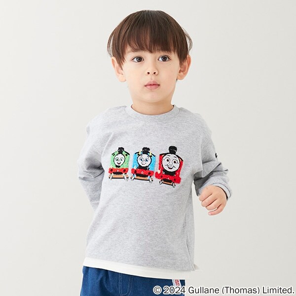 【きかんしゃトーマス】サガラアップリケ長袖Tシャツ