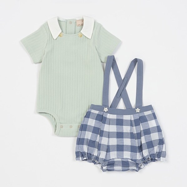 サスつきチェックパンツセット