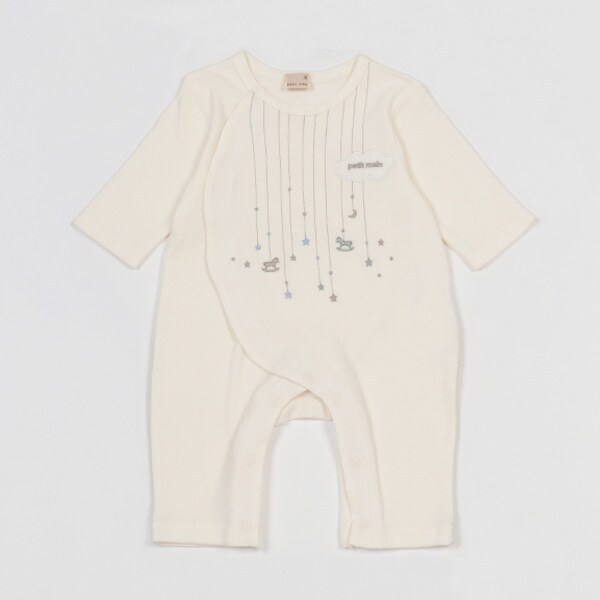 【オーガニック】星刺繍カバーオール