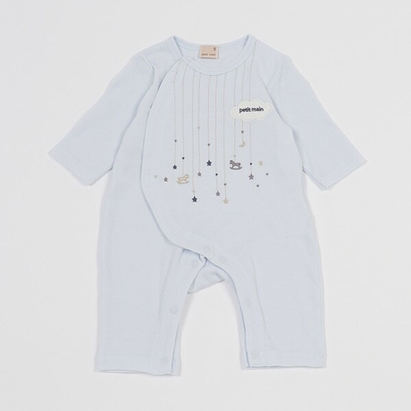 【オーガニック】星刺繍カバーオール