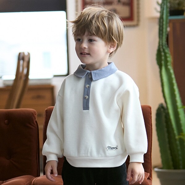 衿配色トレーナー