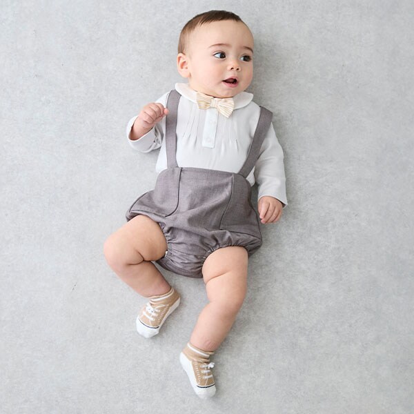 ネクタイ付きロンパース＋パンツセット