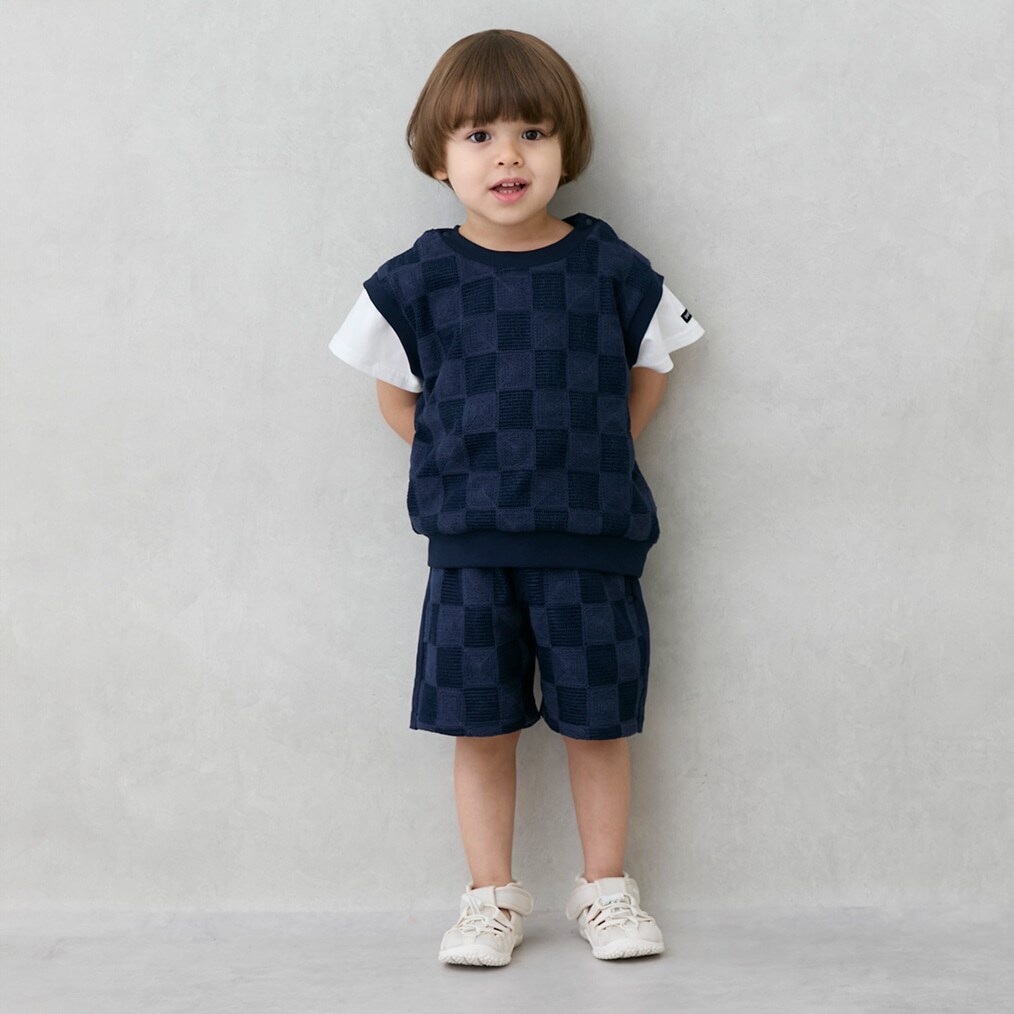 スクエア刺しゅうハーフパンツ