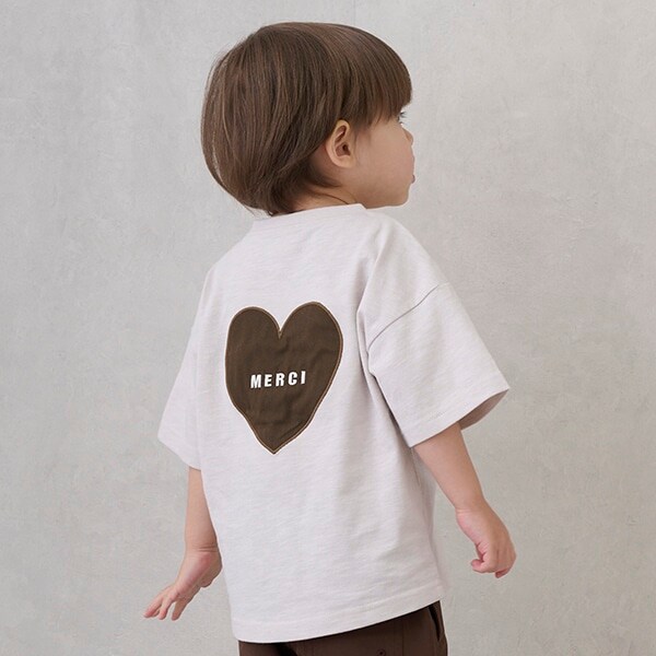 【防汚加工】背中ハート半袖Tシャツ