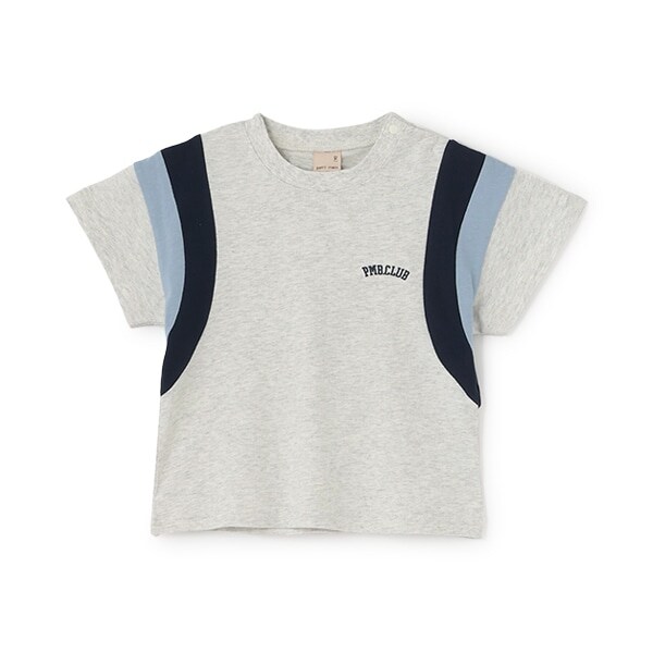 【接触冷感】袖ライン配色半袖Tシャツ