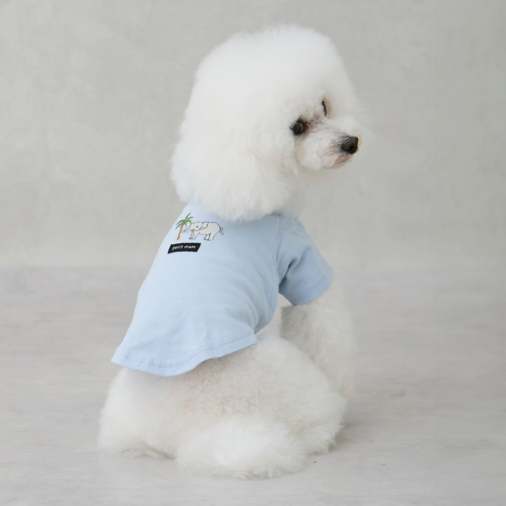 【リンク】【DOG】【接触冷感】刺しゅう半袖Tシャツ