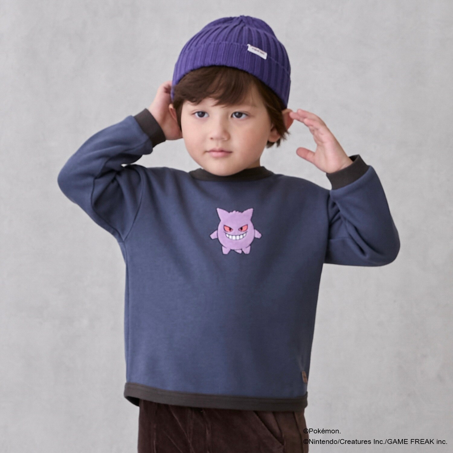 【モンポケ】接結アップリケ長袖T