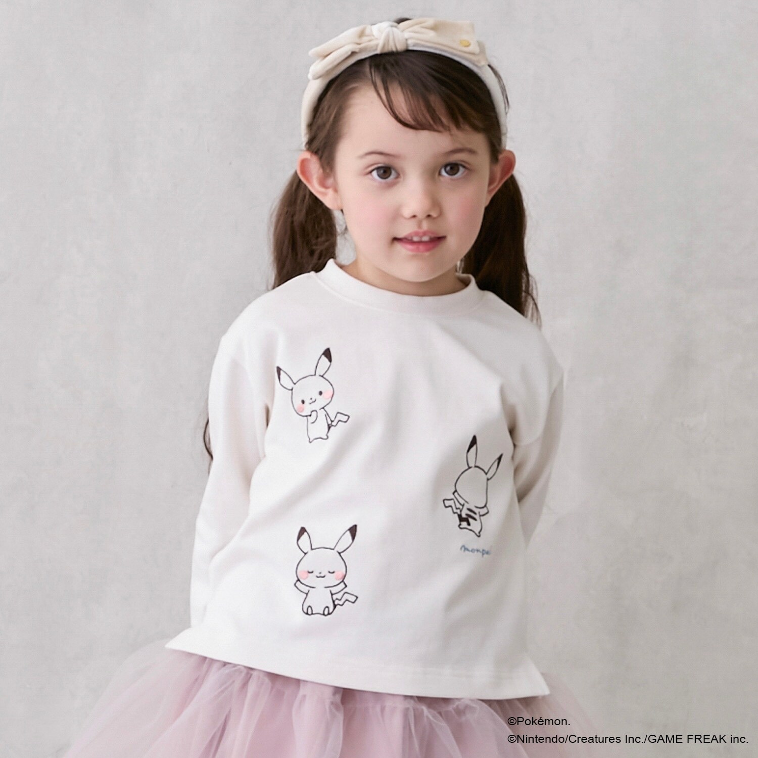 【モンポケ】刺しゅう長袖T