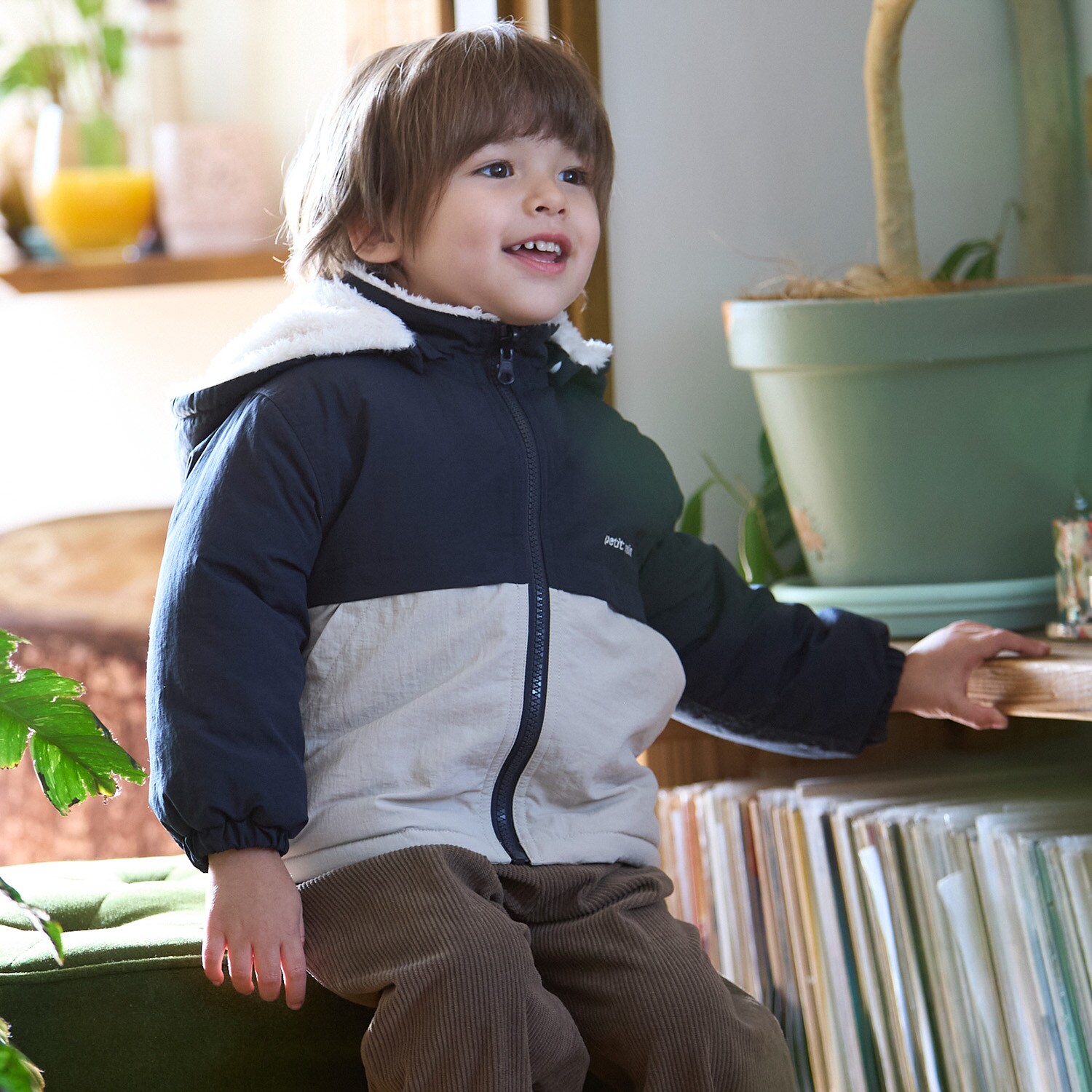 【洗える】リバーシブル切替ブルゾン