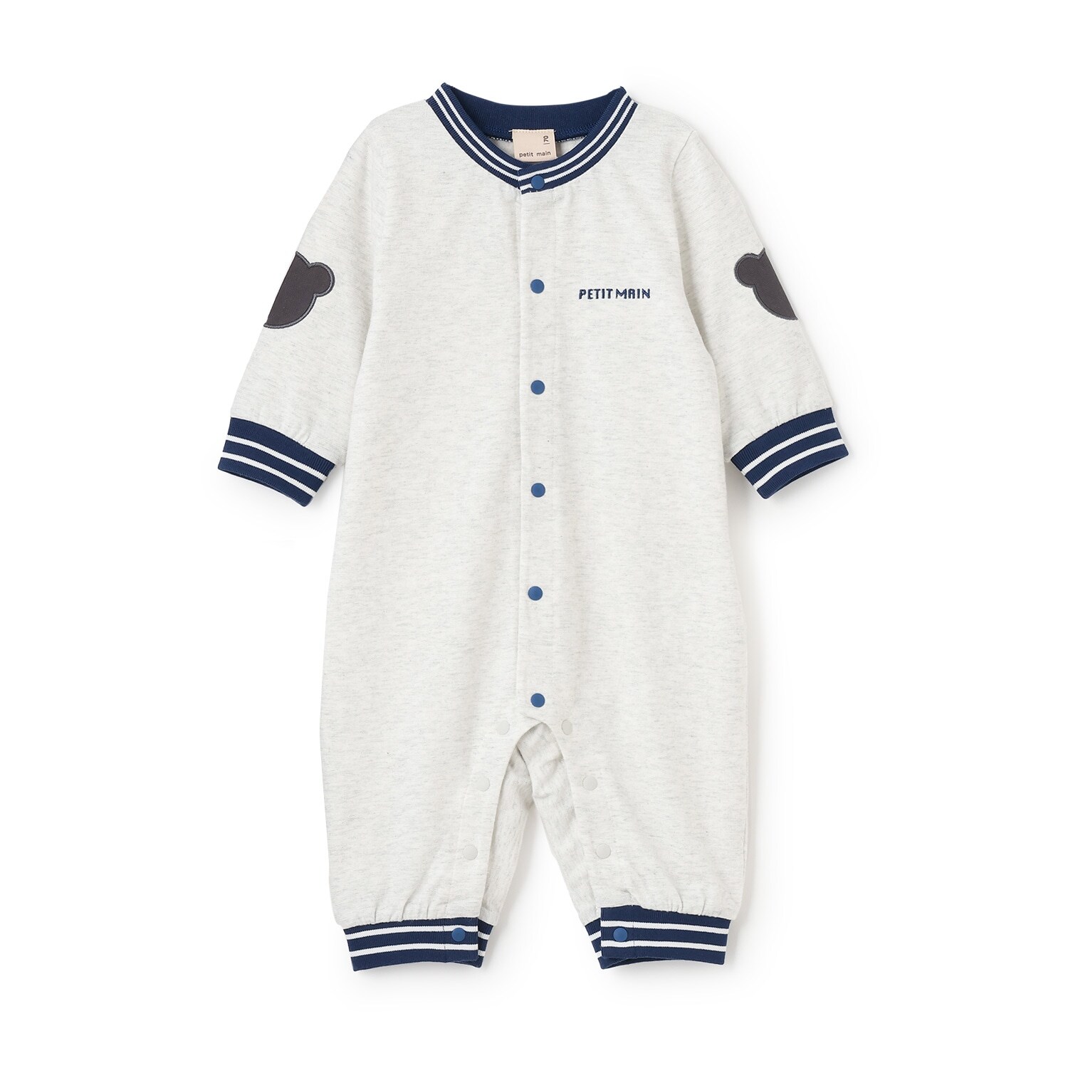 配色ラインリブカバーオール