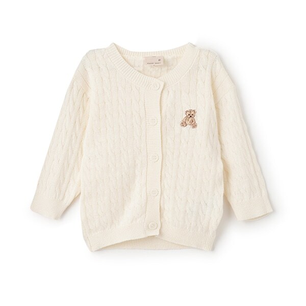 くま刺しゅうカーディガン