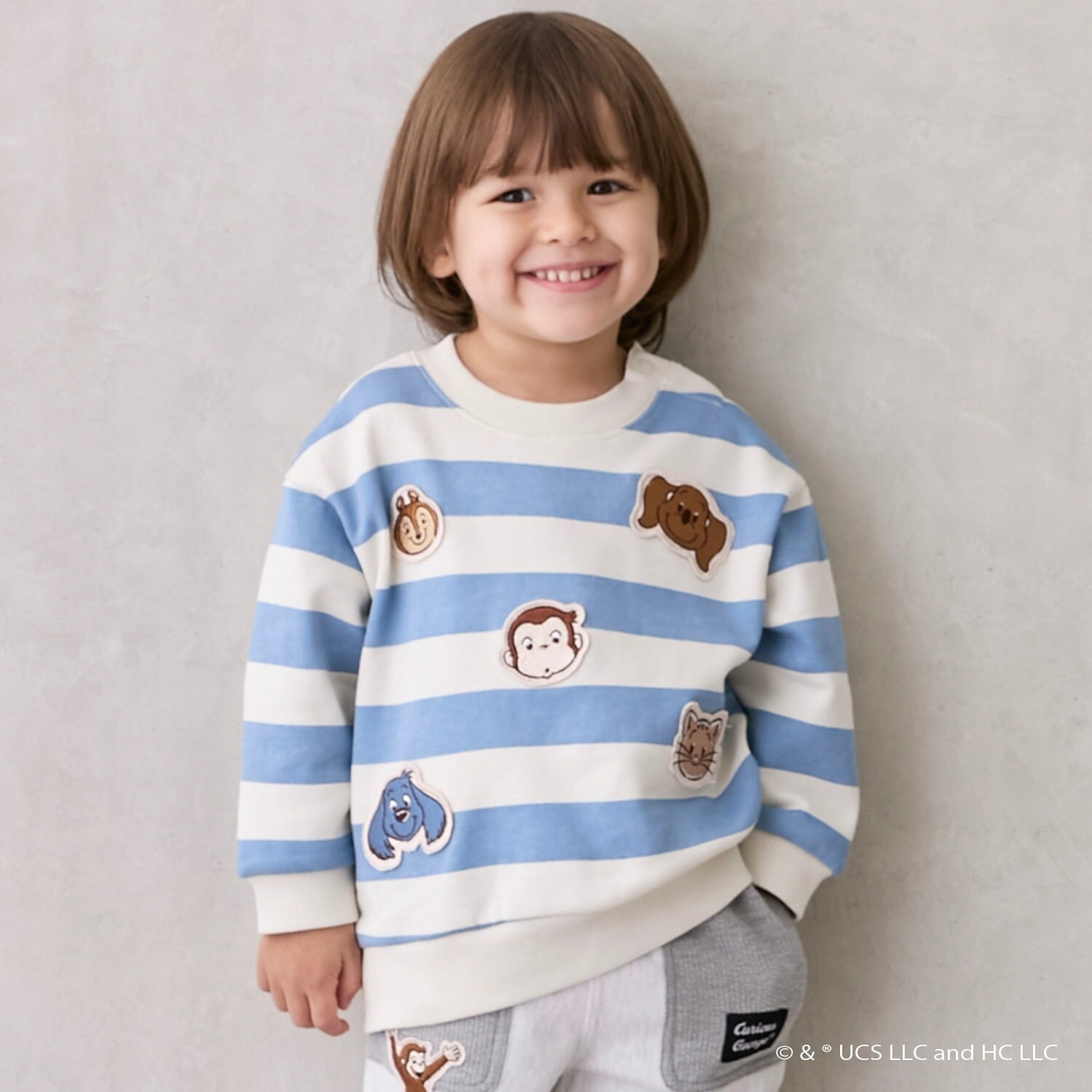 【おさるのジョージ】フェイスワッペントレーナー