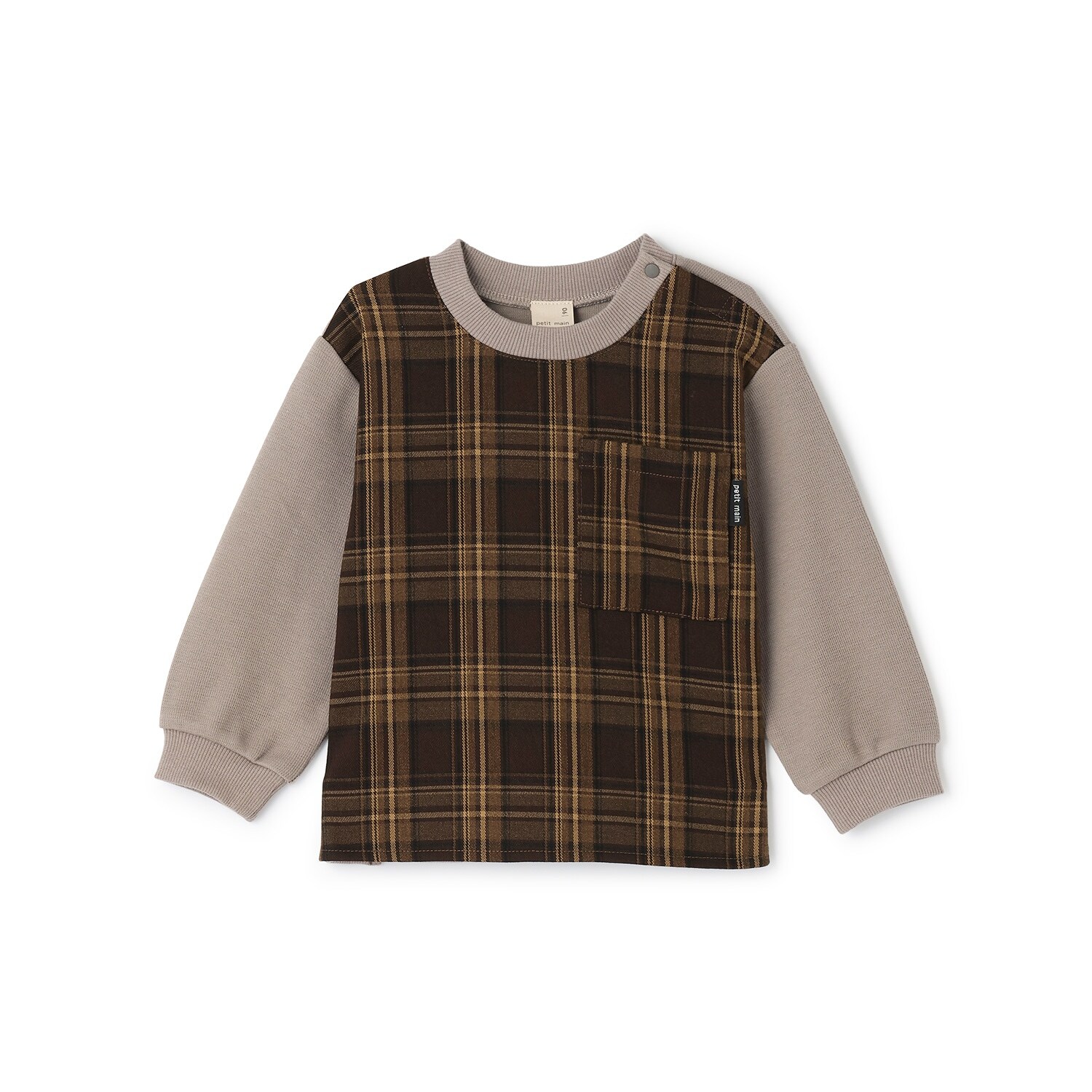 【リンク】チェックドッキング長袖Tシャツ