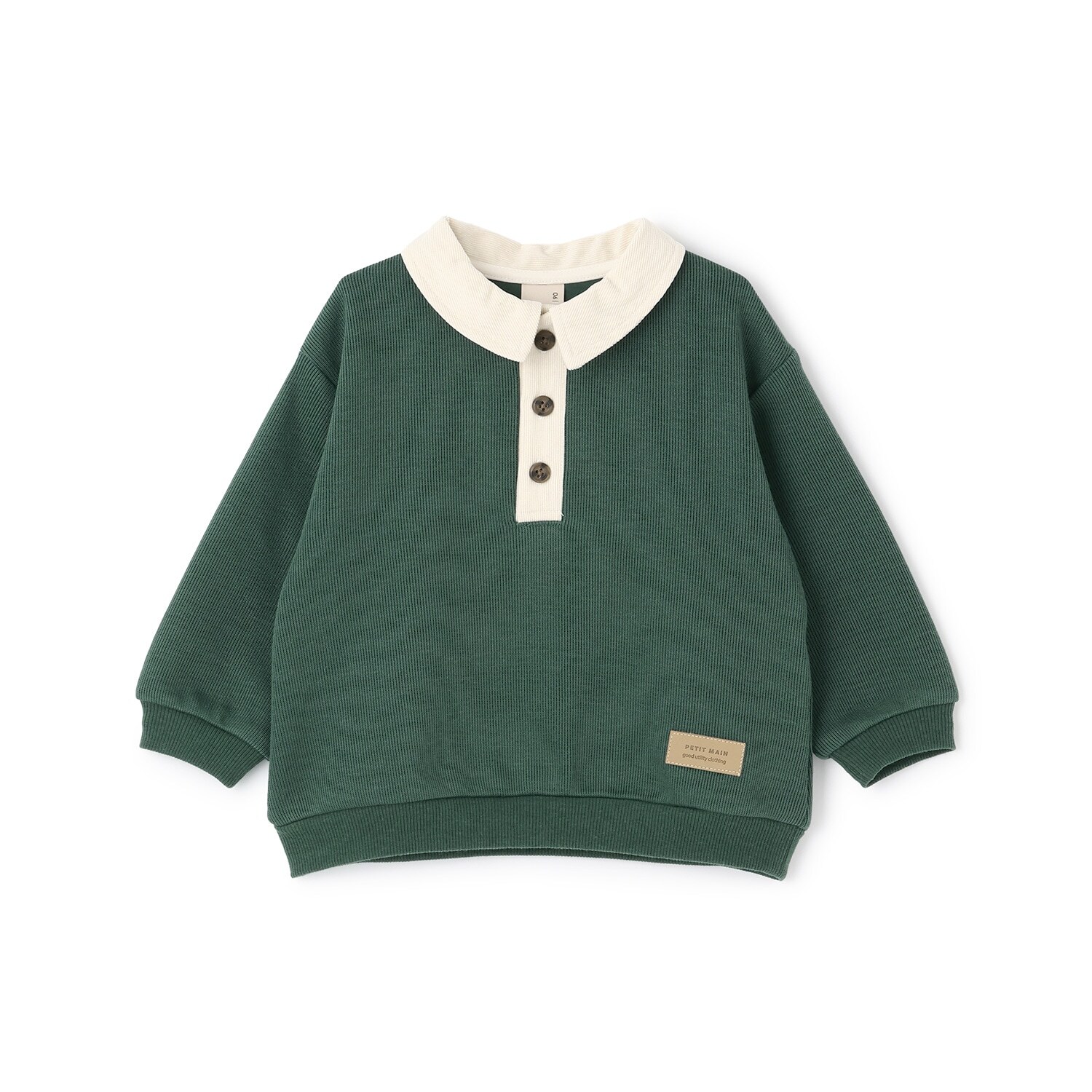 衿つき配色裏起毛トレーナー