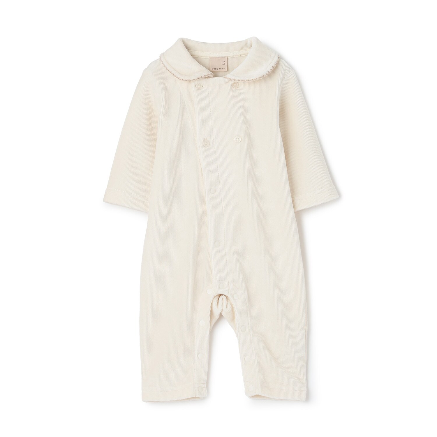 ダブルボタン衿つきカバーオール