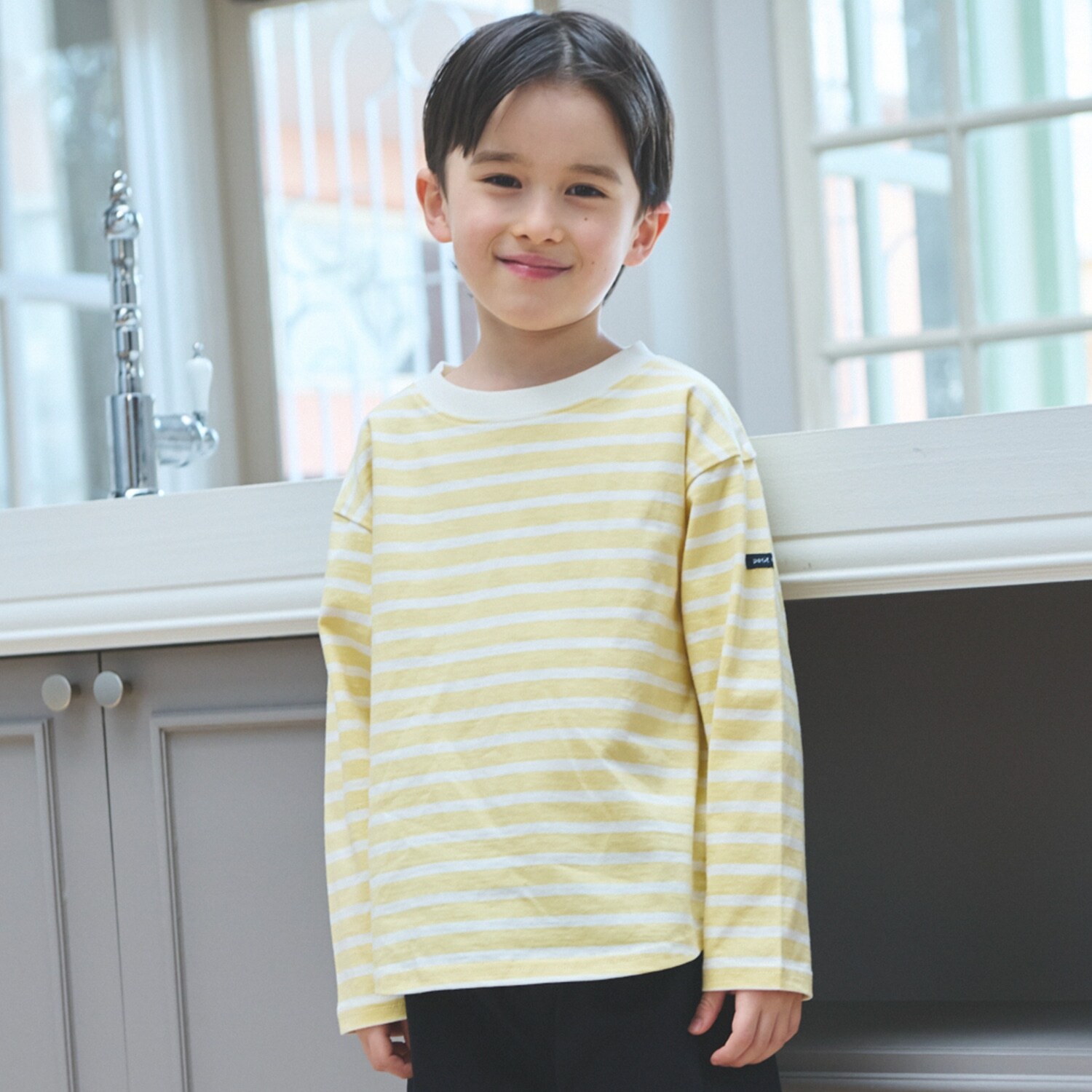 【食品防汚】ボーダー長袖Tシャツ