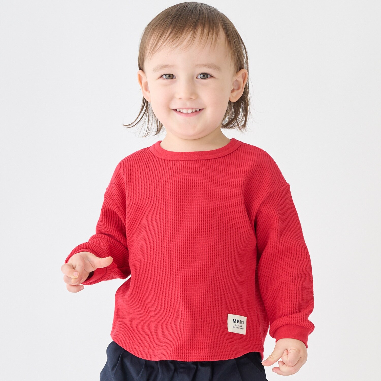 【プティプラ】ワッフル長袖T