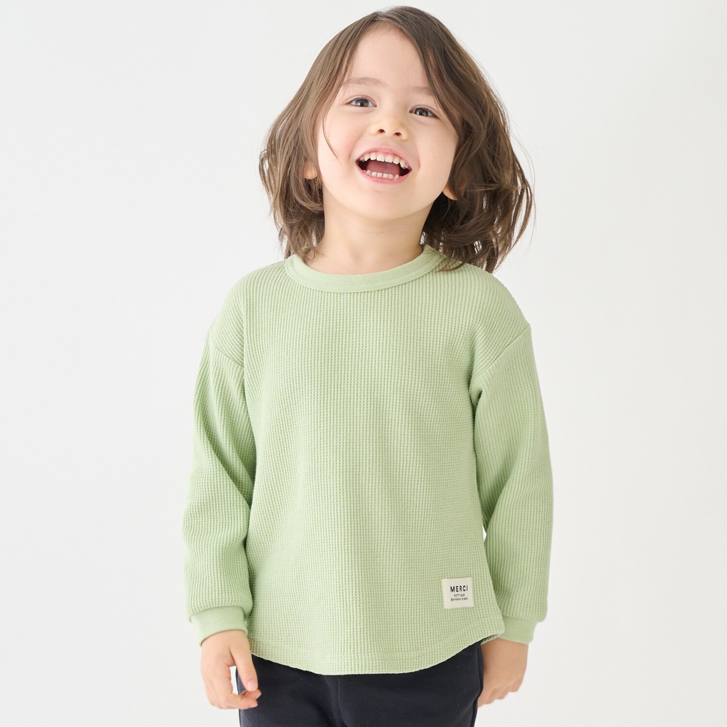 【プティプラ】ワッフル長袖T