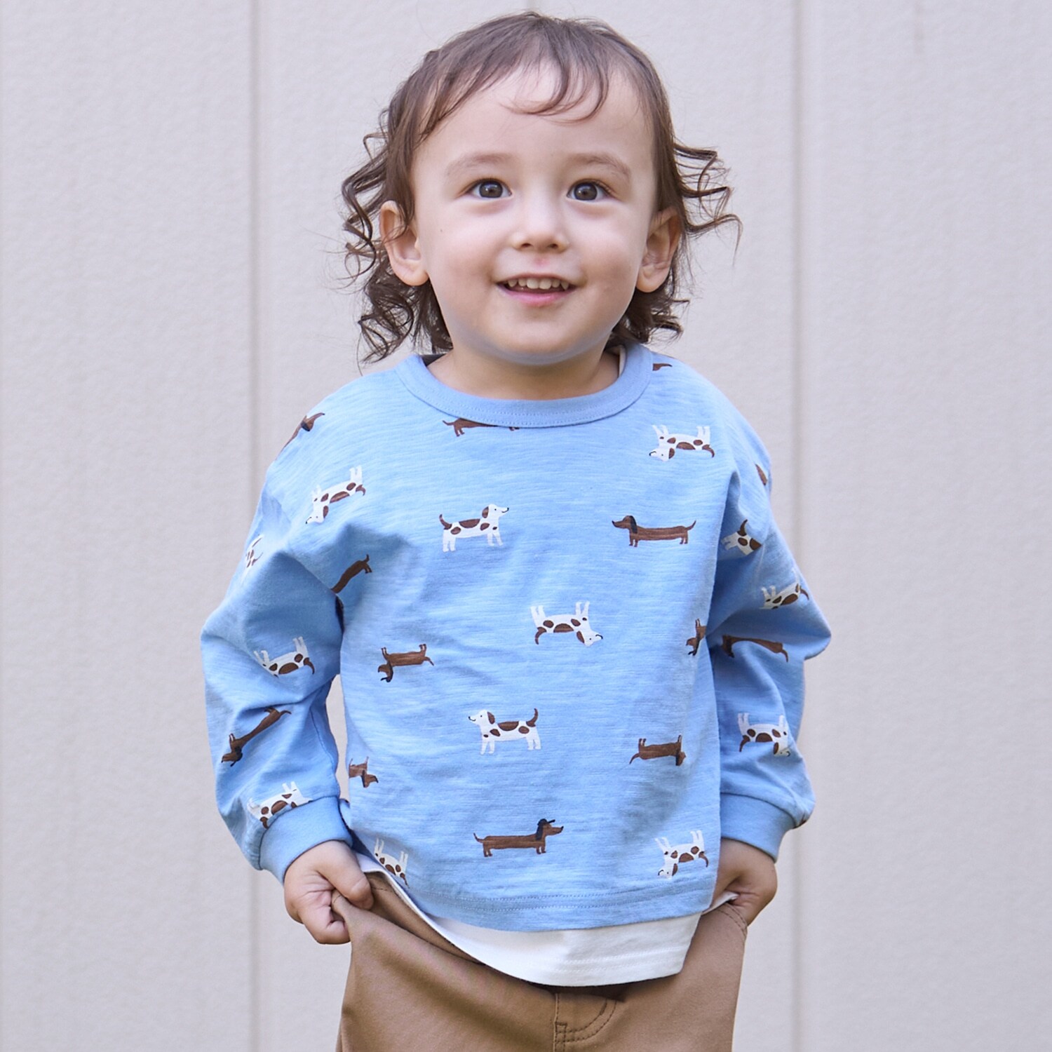 【防汚】マルチ柄長袖Tシャツ