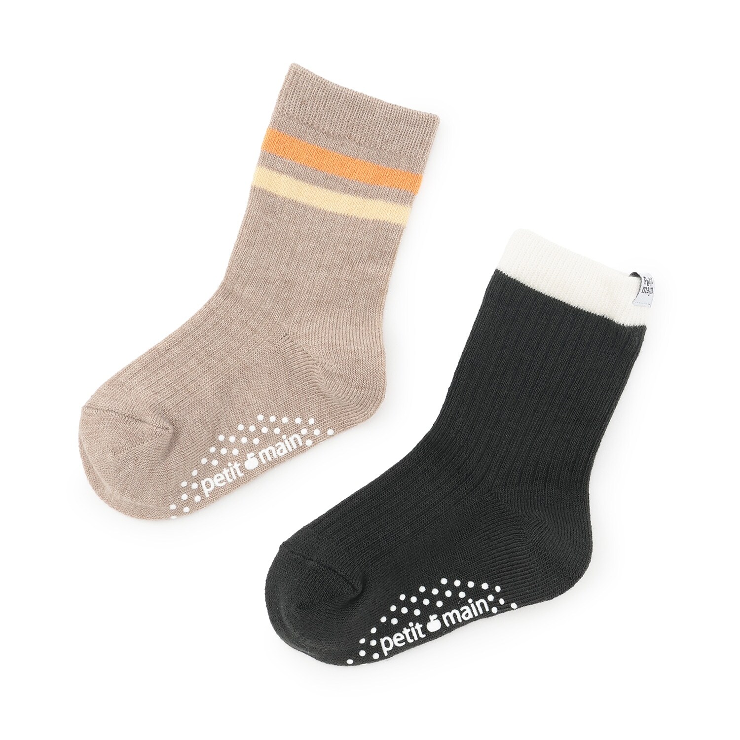 ライン入りクルーソックス2P