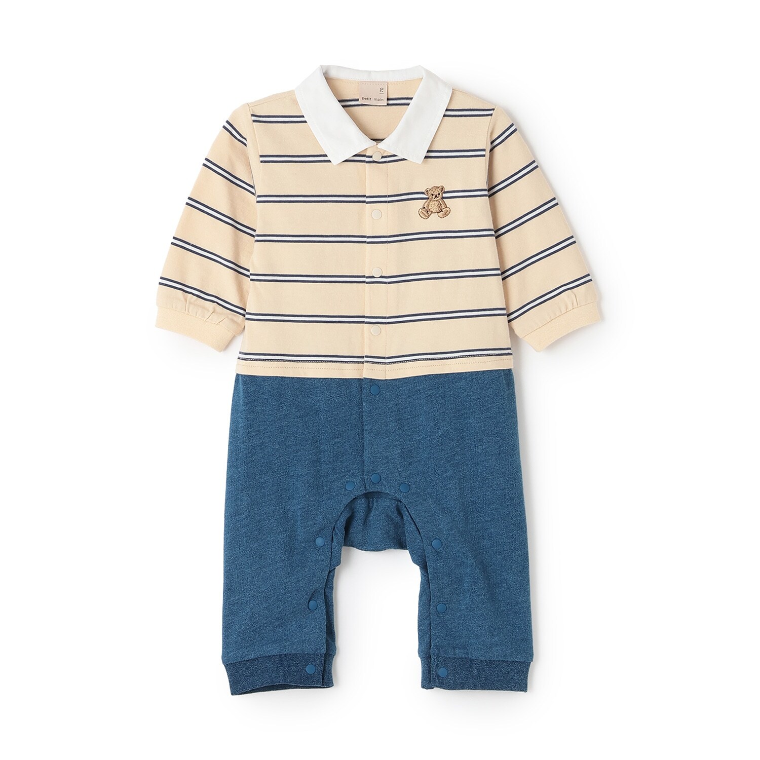 【リンク】ボーダーラガー長袖カバーオール