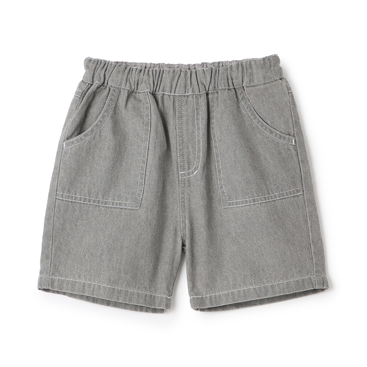 【接触冷感】ブリーチ加工デニムハーフパンツ