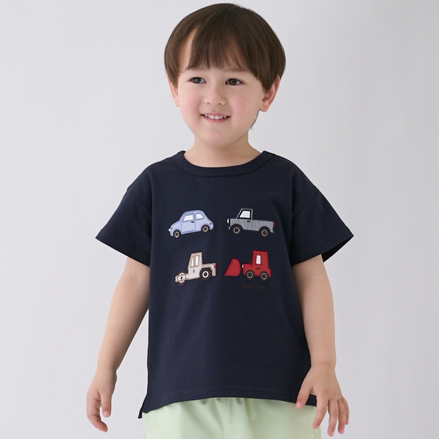 【リンク】ヨット/車アップリケ半袖Tシャツ