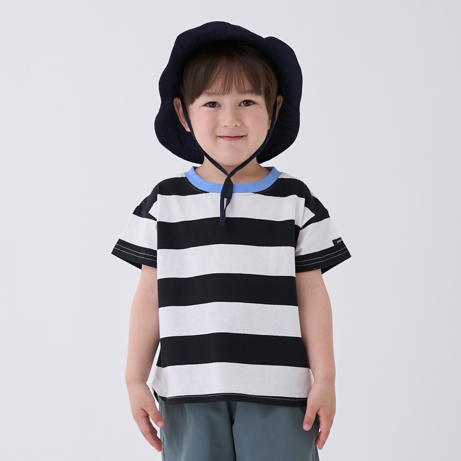 【WEB限定カラー/食品防汚】ボーダー半袖Tシャツ